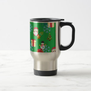 grünes Weihnachten Emoji Reisebecher