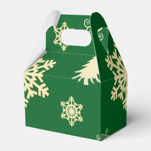 Grünes Weihnachten mit Sahneschneeflocken Geschenkschachtel