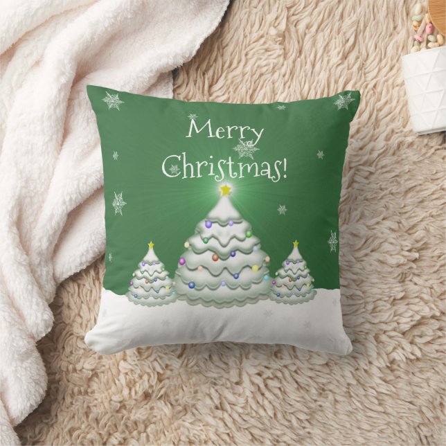 Grünes Weihnachtsbaum-Kissen Kissen (Decke)