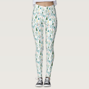 Grünes Weihnachtsbaummuster Leggings
