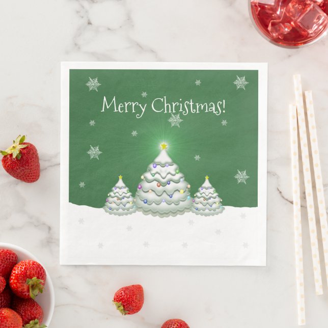 Grünes Weihnachtsbaumpapier Napkin Serviette (Beispiel)