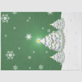 Grünes Weihnachtsbaumzettel Seidenpapier