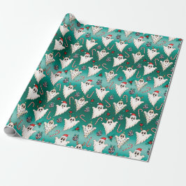Grünes Weihnachtsgeister Gothic Wrapping Paper Geschenkpapier