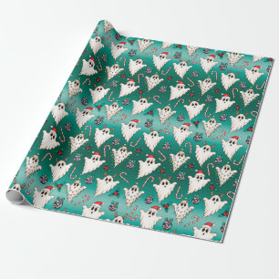 Grünes Weihnachtsgeister Gothic Wrapping Paper Geschenkpapier