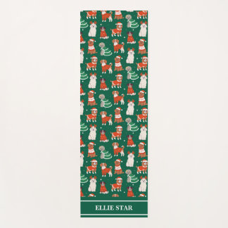 Grünes Weihnachtsmädchen Personalisiertes Mädchen Yogamatte