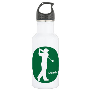 Grünes weißes Golfspieler-Golf personalisiert Trinkflasche