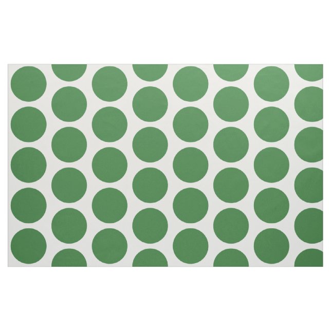 Grünes weißes großes Tupfen-Gewebe Stoff (Yard (91,4 cm))
