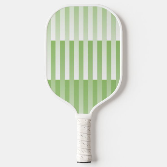 Grünes, weißes Muster Pickleball Schläger (Vorderseite)