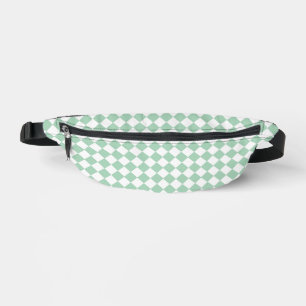 Grünes weißes Schachbrett Diamantmuster Bauchtasche