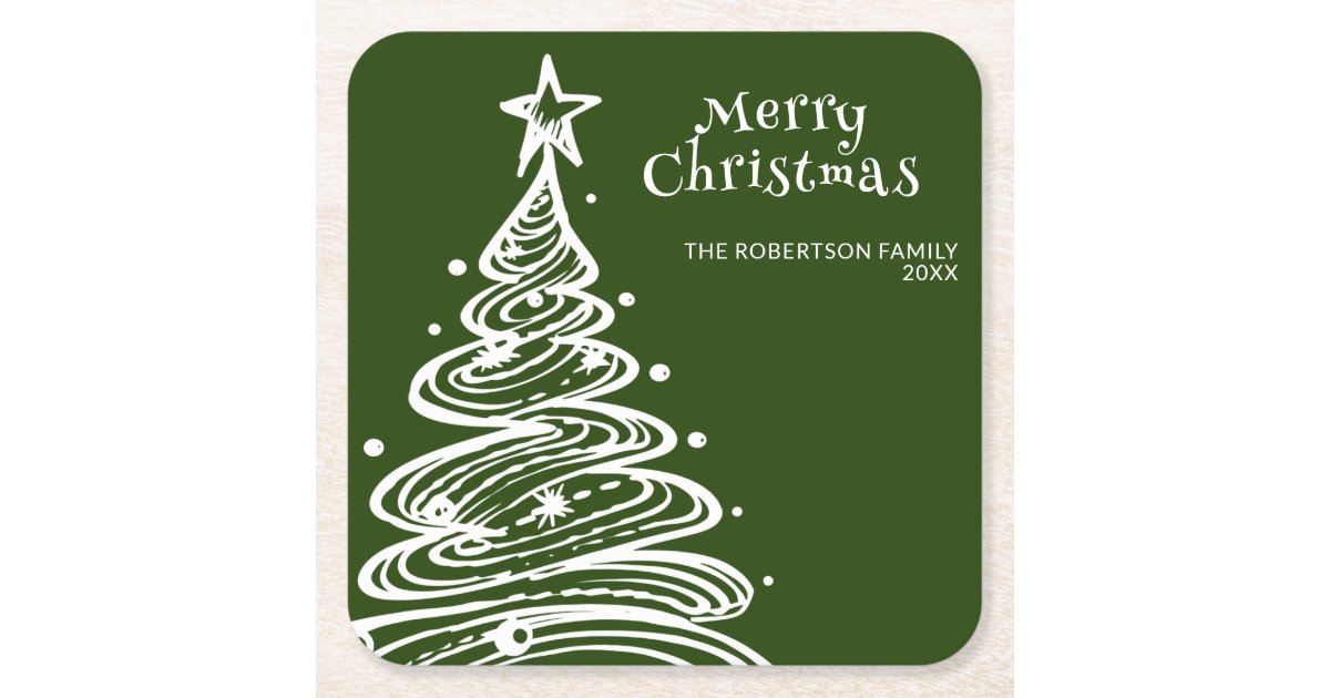 Grünes Weißes WeihnachtsbaumParty Rechteckiger Pappuntersetzer Zazzle.ch