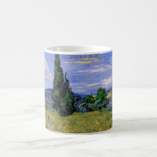 Grünes Weizenfeld mit Zypresse von Vincent van Gog Kaffeetasse