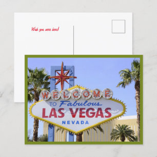 Grünes Willkommensschild Nevada Las Vegas Postkart Postkarte