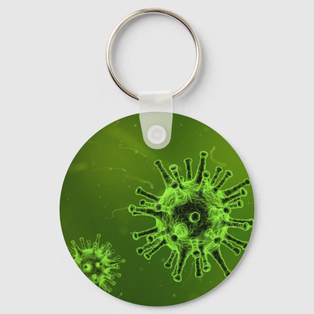 Grünes Wissenschaftsvirus-Bakterium Schlüsselanhänger (Vorderseite)
