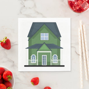 Grünes Wohnhaus Serviette