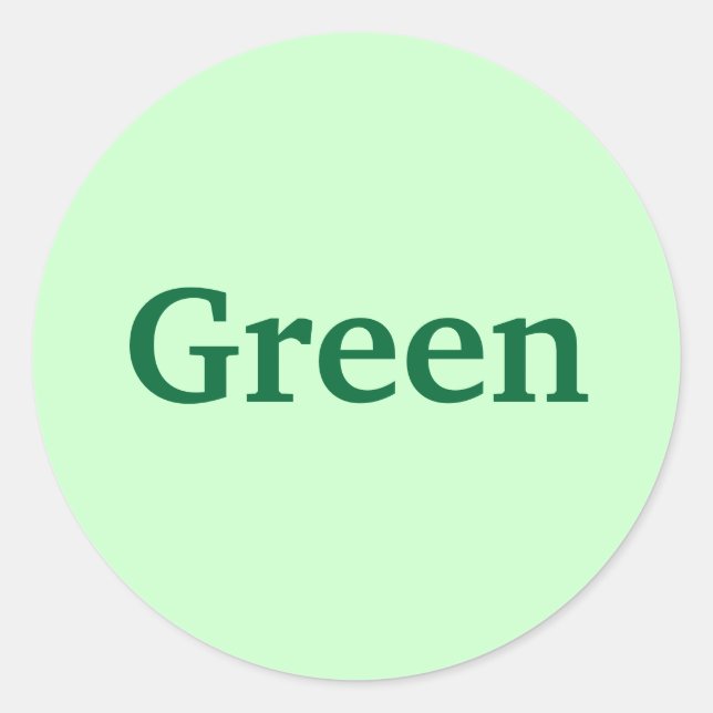 Grünes Wort für hellgrüne Aufkleber (Vorderseite)