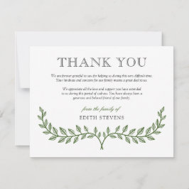 Grünes Wreath-Beileid danken Ihnen Dankeskarte