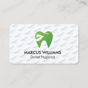 Grünes Zahn Dental-Logo Gesundheitswesen Visitenkarte