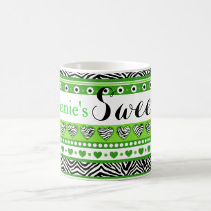 Grünes Zebraherz Sweet 16 Tasse
