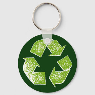 Grünes Zeichen gerecycelt Schlüsselanhänger