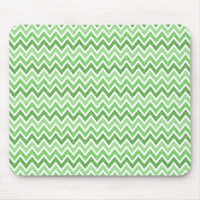 grünes Zickzack Muster Mousepad der Glitzern u. (Vorne)