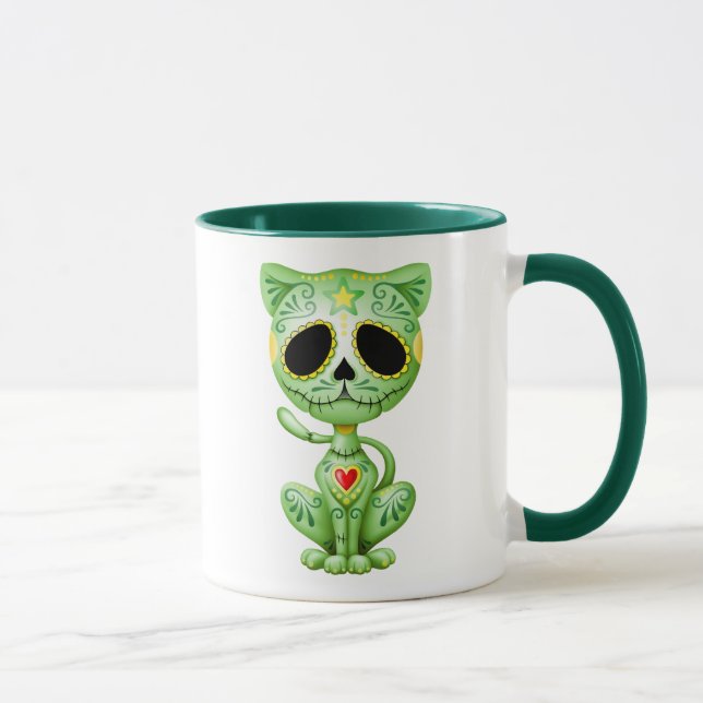 Grünes Zombie-Zuckerkätzchen Tasse (Rechts)
