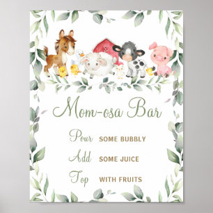 Grünfarm Barnyard Tiere Momosa Mimosa Bar Poster