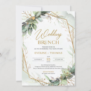 Grünflächen von Boho Eukalyptus zweigen Hochzeitsb Einladung
