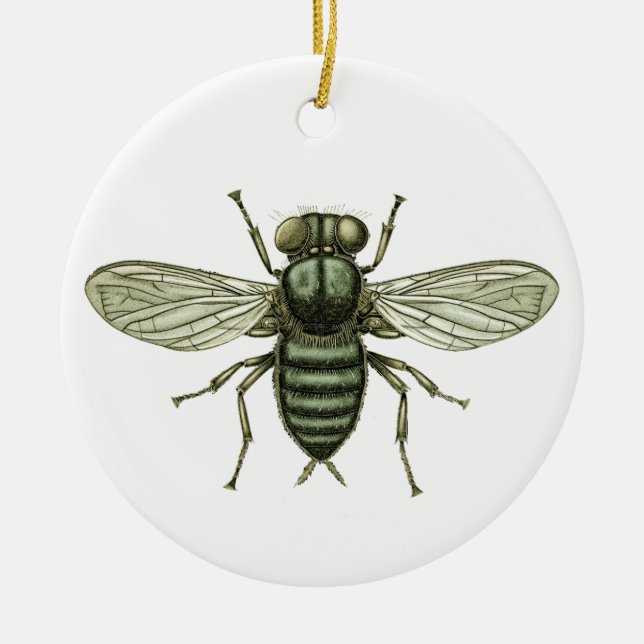 Grünfliege Keramik Ornament (Vorne)