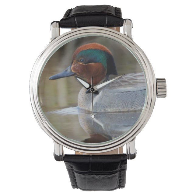 Grünflügelige Aquamarin Armbanduhr (Vorderseite)