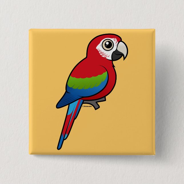 Grünflügeliger Macaw Button (Vorderseite)