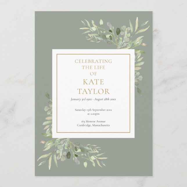 Grünfoliage Beerdigungsorden Programm (Vorderseite)