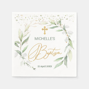 Grünfoliage Cross Baptisse Serviette