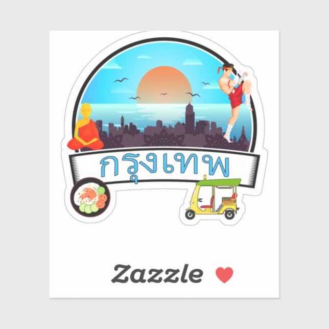 Grung Tep - Bangkok Thailand Travel Thai Aufkleber (Blatt)