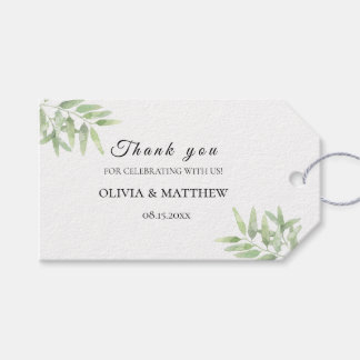 Grüngarten. Olive Branch Hochzeit Vielen Dank Geschenkanhänger