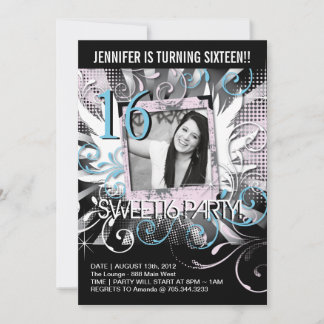 Grunge 16 . Geburtstag Einladung