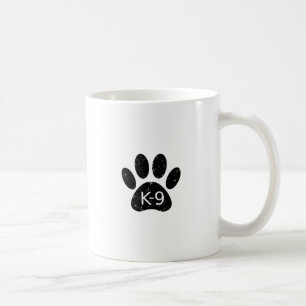 Grunge-abgenutzte Hundepfote K-9 Kaffeetasse