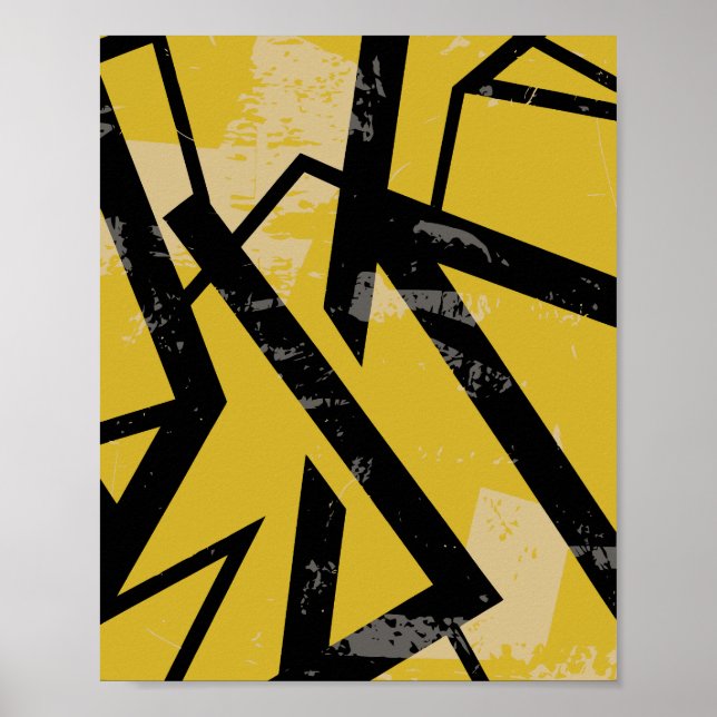 Grunge Abstrakt Geometric Design Poster (Vorne)