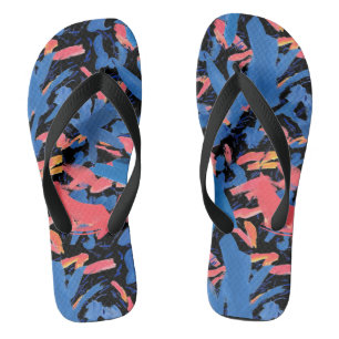 Grunge Abstraktes Blumenmuster Flip Flops