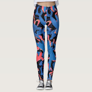 Grunge Abstraktes Blumenmuster Leggings