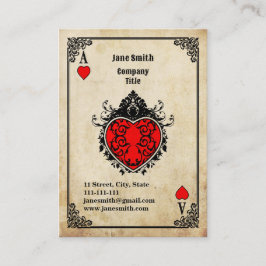 Grunge Ace of Hearts Visitenkarte