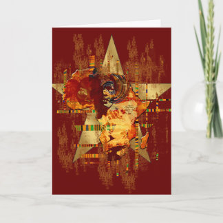 Grunge Africa Star Faces of Africa Tribal Postcard Karte