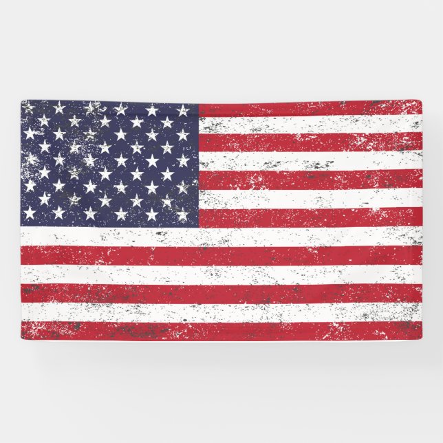 Grunge American Flag Banner (Horizontal)