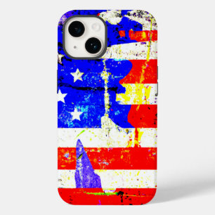 Grunge American Flag Case-Mate iPhone 14 Hülle