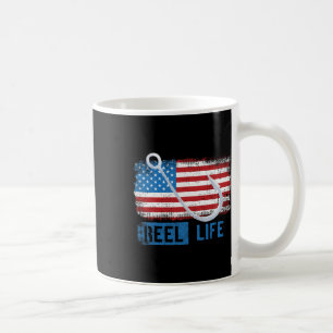 Grunge American Flag Fisherman Graphic Kaffeetasse