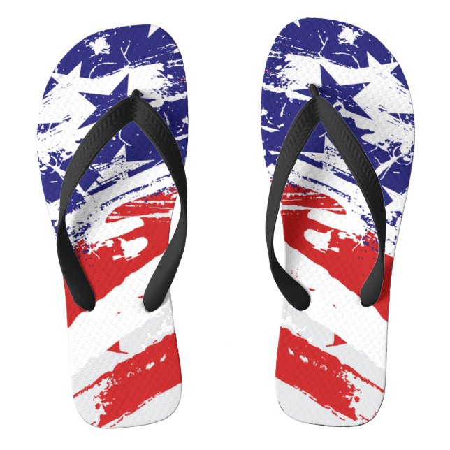 Grunge American Flag Flip Flops (Fußbett)