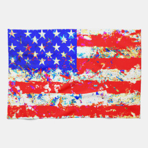 Grunge American Flag Geschirrtuch