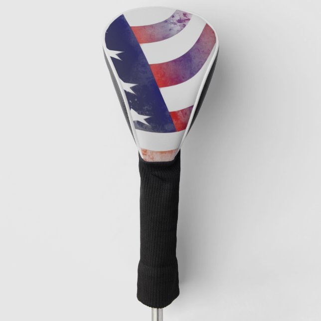 Grunge American Flag Golf Headcover (Vorderseite)