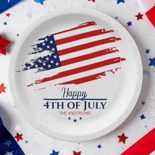 Grunge American Flag Happy 4. Juli ID104 Pappteller