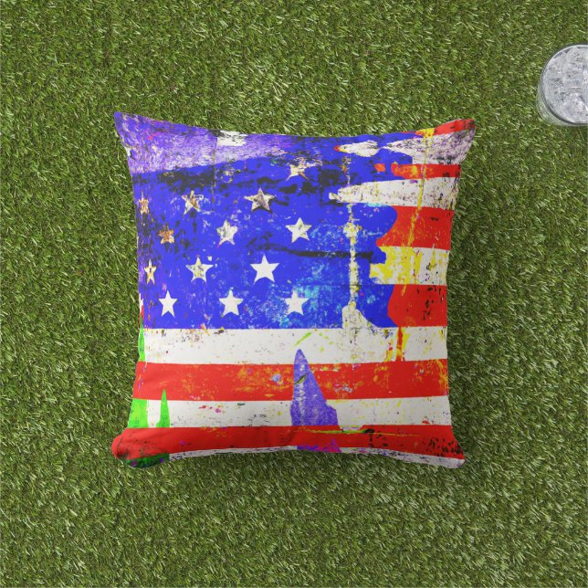 Grunge American Flag Kissen (Golfball-Marker)