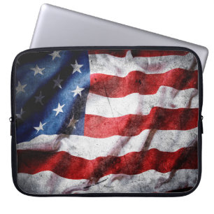 Grunge American Flag Laptopschutzhülle